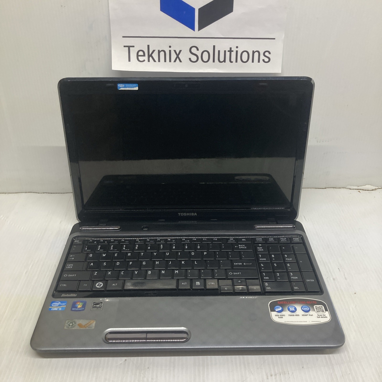 Toshiba Satellite L755-S5170 Intel i5-2450M 6GB 2.50GHz Boot to BIOS