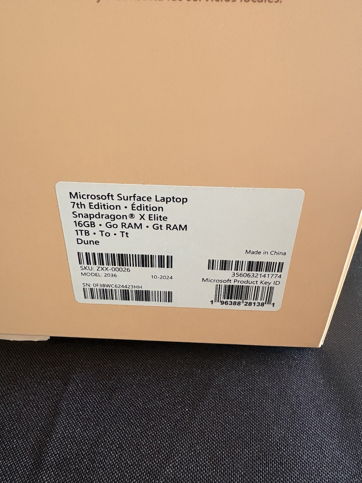 Microsoft Surface Laptop 7th 13.8″ Snapdragon X Elite 16GB 1TB Dune 2024