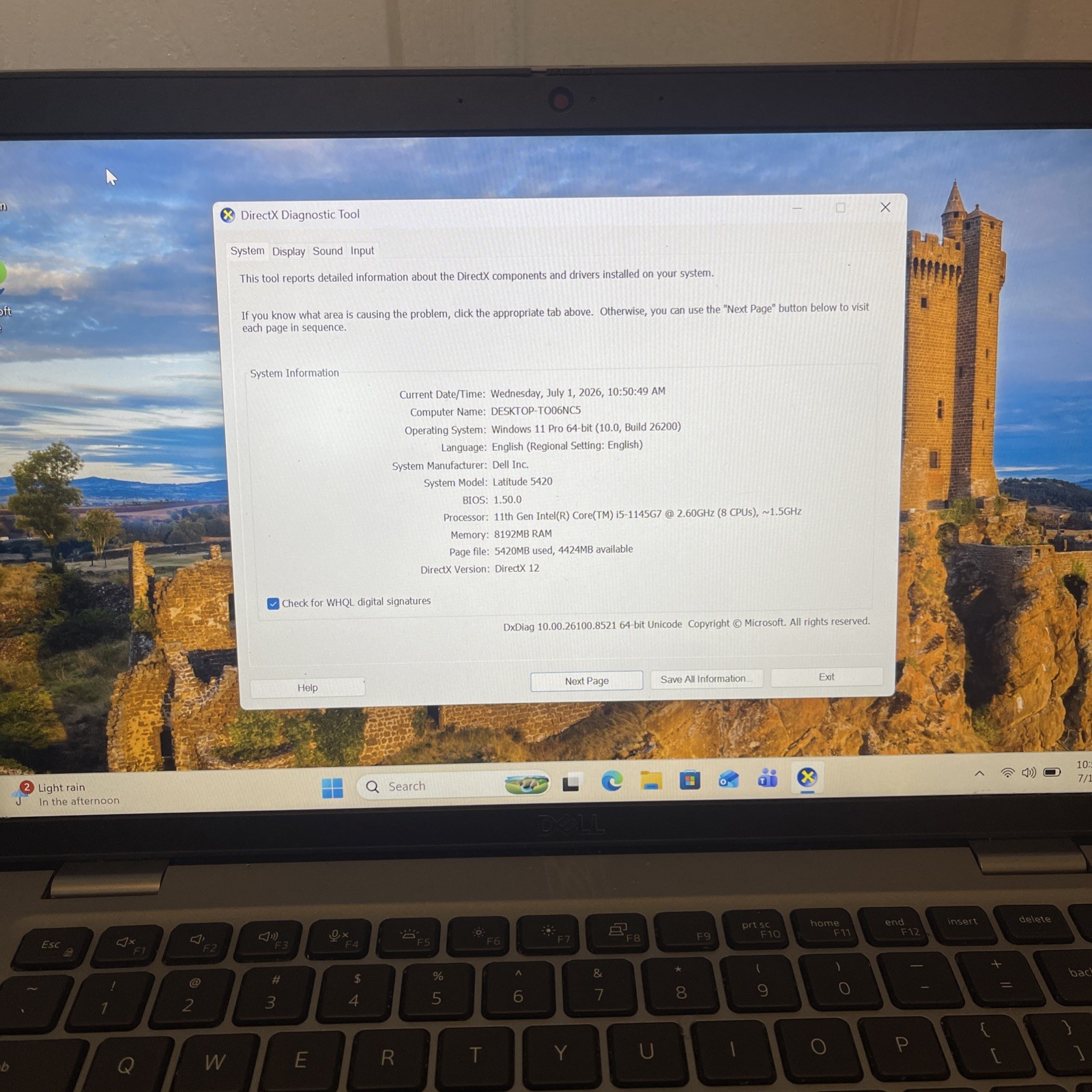 Dell Latitude 5420 i5-1145G7 8GB RAM 256GB SSD 14” FHD Win11 Pro WiFi 6