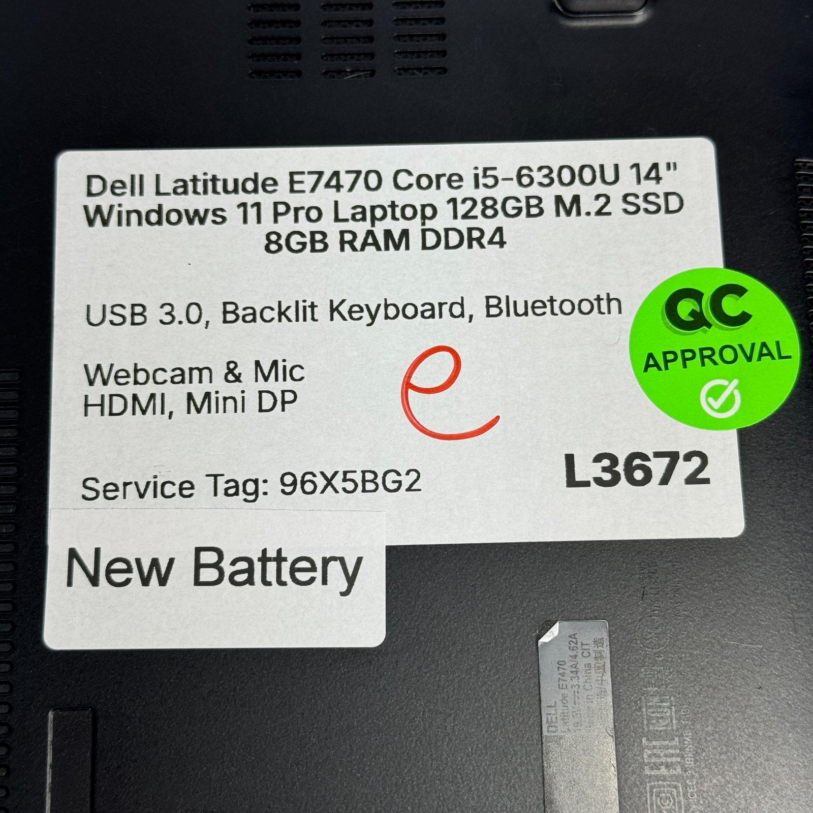Dell Latitude E7470 i5-6300U 14″ Windows 11 Pro Laptop 128GB SSD *ROUGH SHAPE