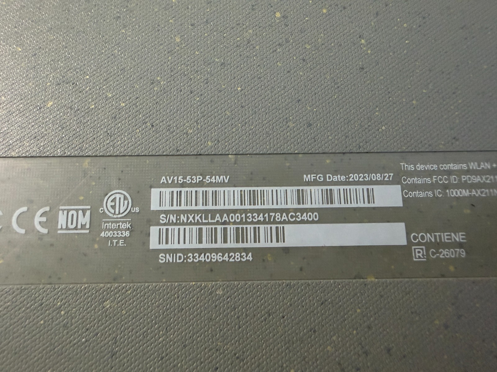 Acer Aspire Vero AV15-53P 15.6″ FHD Intel Core i5-1335U 1.3GHz 8GB RAM 512GB SSD