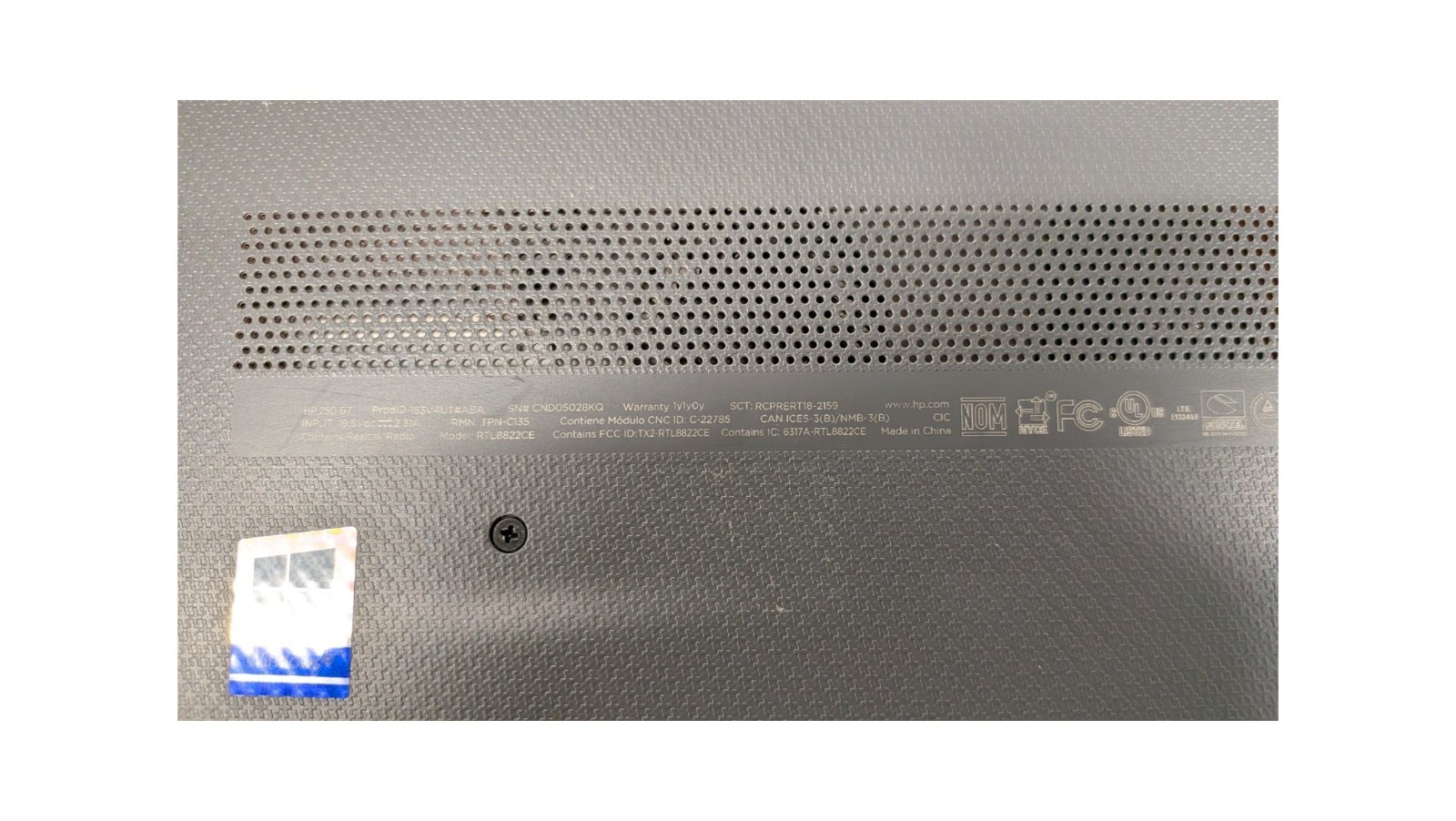 HP 250 G7 i5-1035G1 @ 1.00GHz, 8GB Ram, 256GB NVMe, Windows 11 Pro