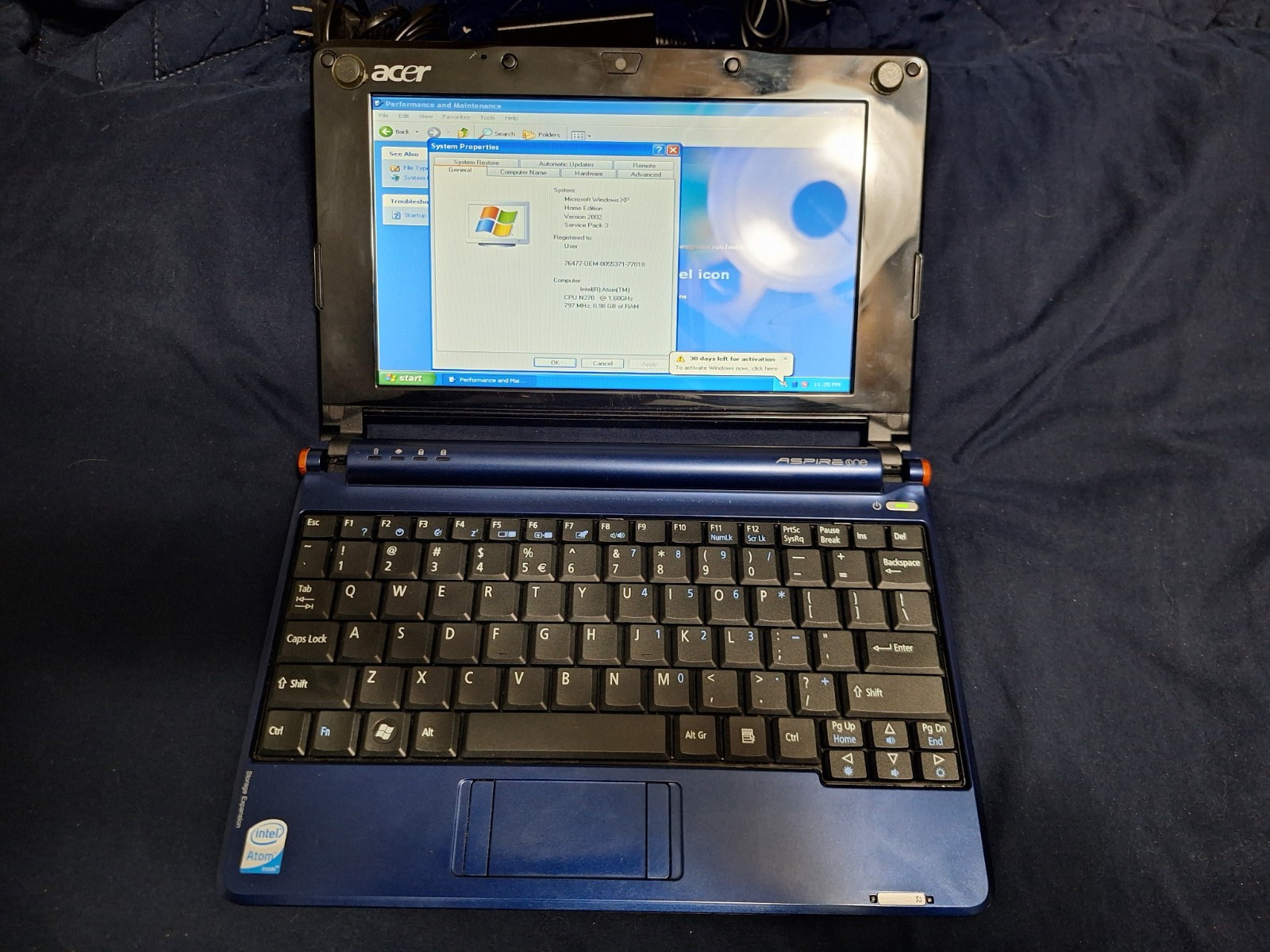 Acer Aspire One ZG5 Mini Laptop w/ Bag, Extra Batteries, Power Cables, & Manual
