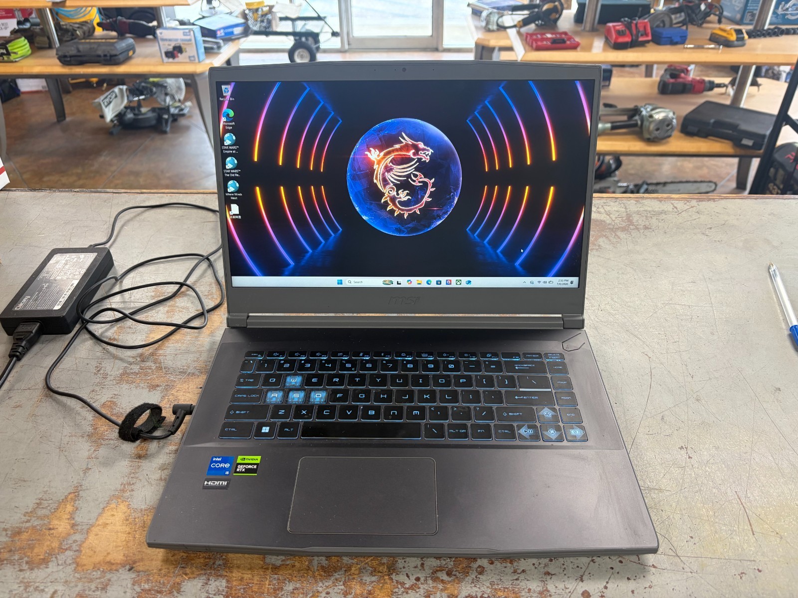 MSI Thin 15 B13UC 15.6″ i5-13420H 16GB 512GB SSD RTX 3050 Win 11