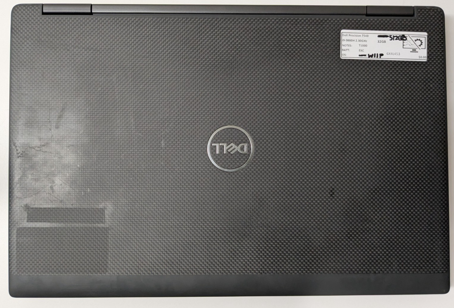 Dell Precision 7540 15.6″ i9-9880H 2.30GHz 32GB 512GB SSD W11P T1000 6X4L453