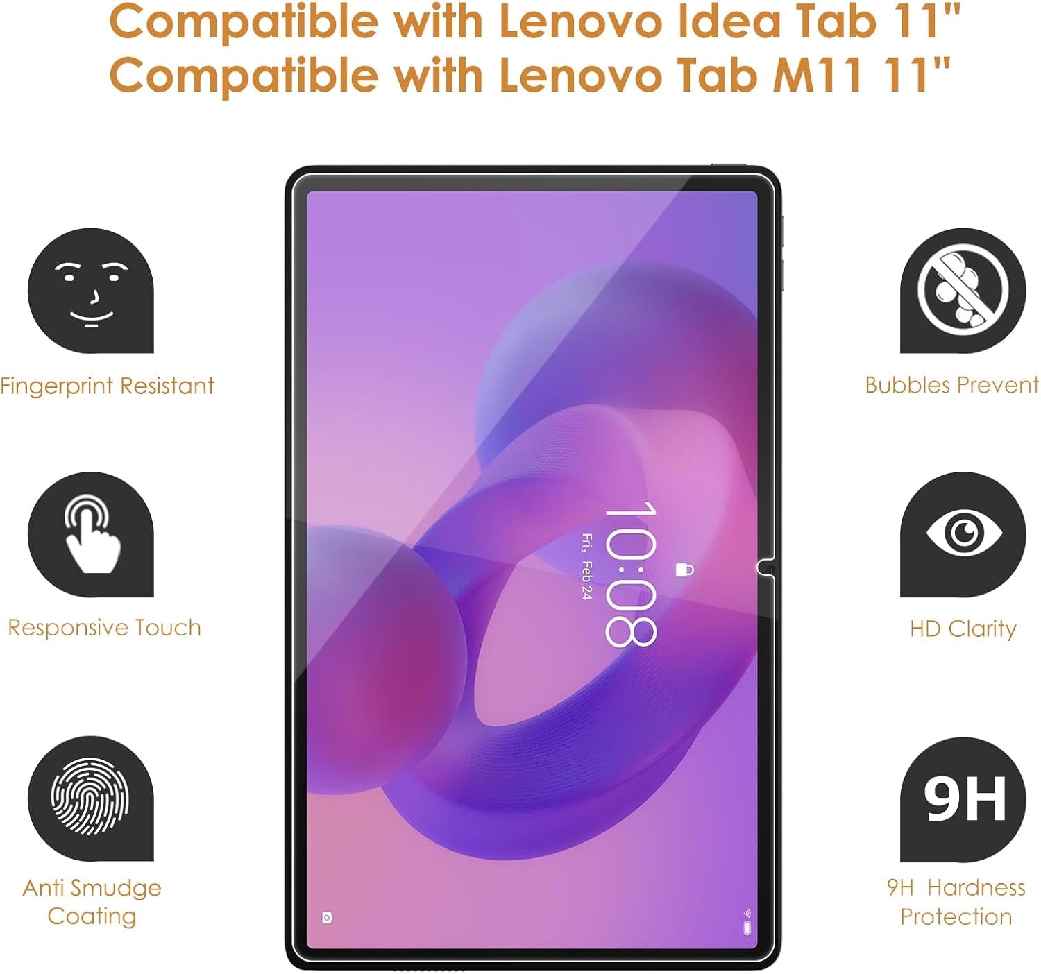 2-Pack Screen Protector Compatible with Lenovo Idea Tab 2025/Tab M11 2024/Tab K1