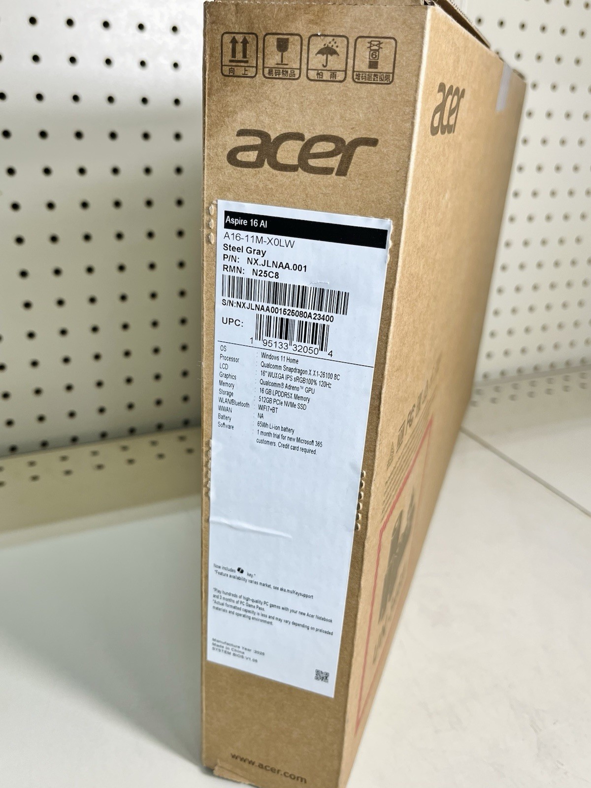 Acer Aspire 16 AI 16″ Laptop WUXGA Snapdragon X 16GB RAM 512GB SSD