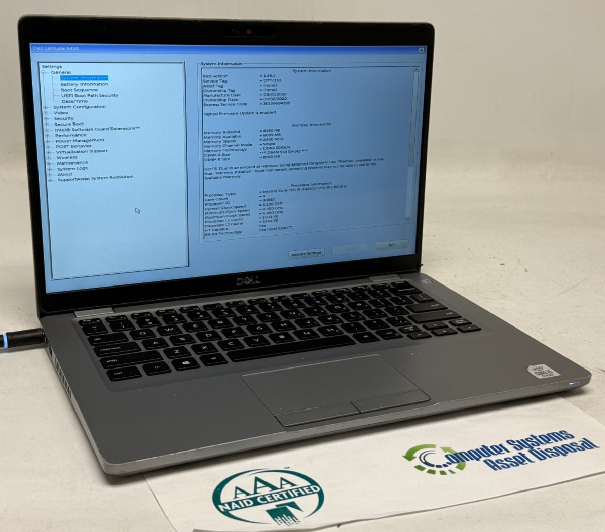 Dell Latitude 5410 Touch 14″ (i5-10210u – 8GB RAM – 256GB SSD – Win11Home)