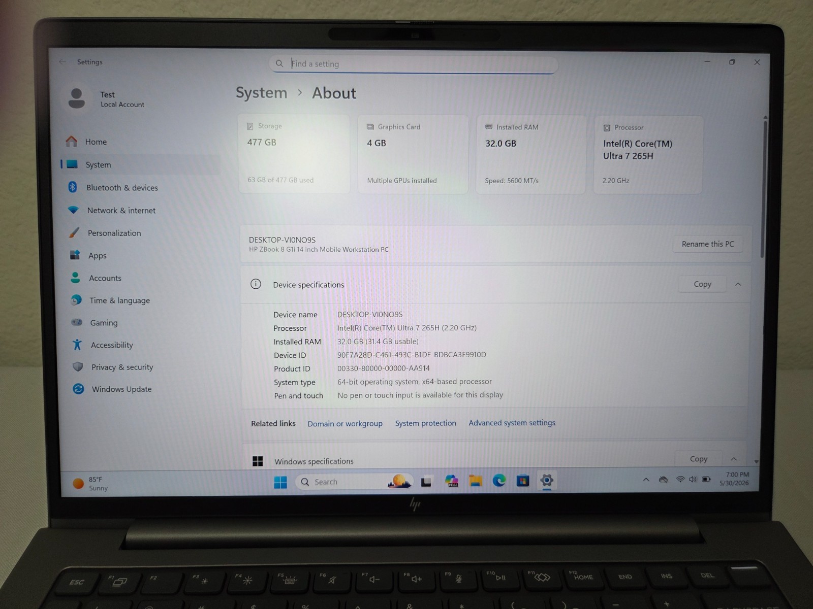 HP ZBook 8 G1i 14″ – Ultra 7 265H, 32GB RAM, 512GB SSD, NVIDIA RTX 500, WARRANTY