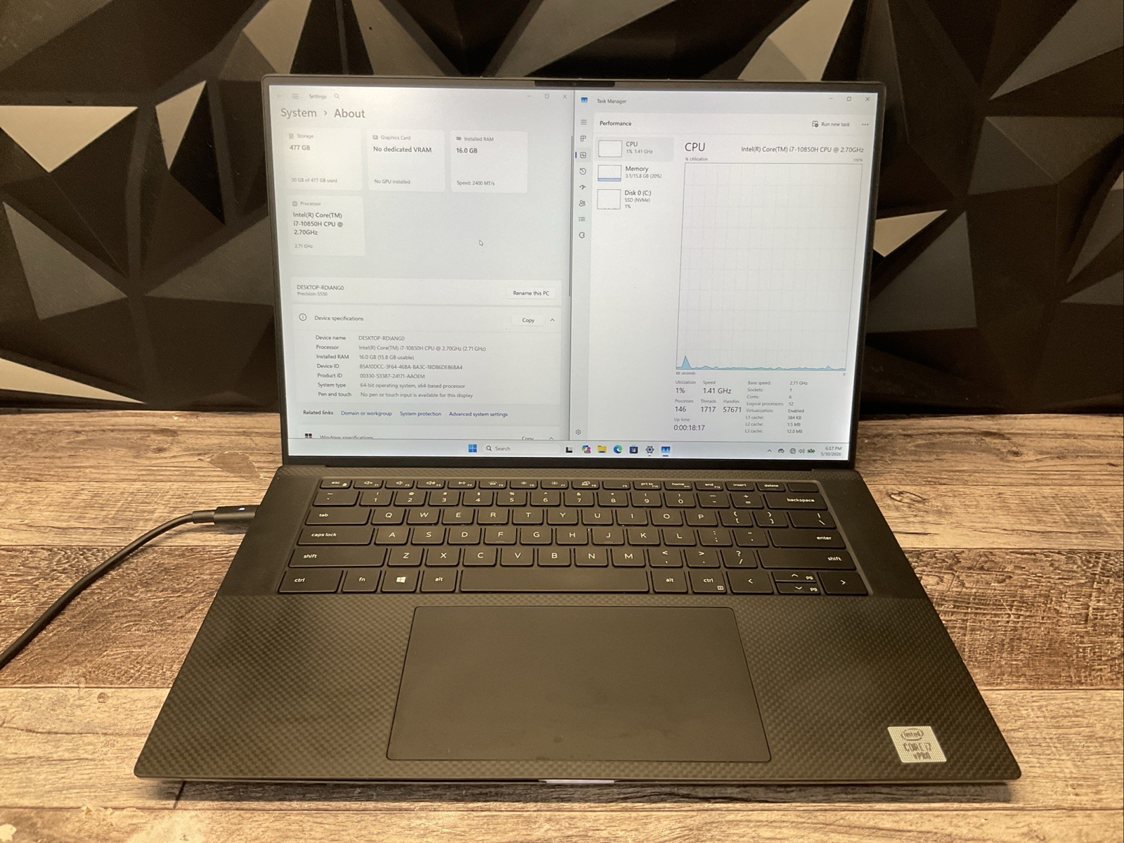 Precision 5550 / i7 10th / 16GB RAM Laptop Notebook PC / Couple Keys Don’t Work