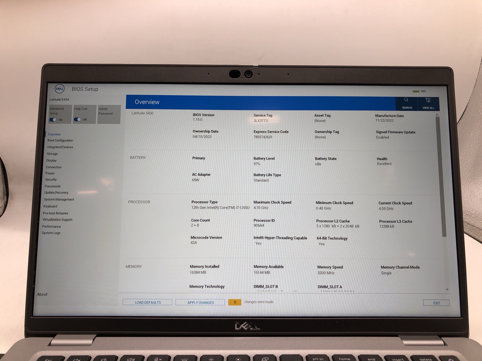 DELL LATITUDE 5430 Notebook i7-1255u 16GB RAM 512GB SSD – Grade D
