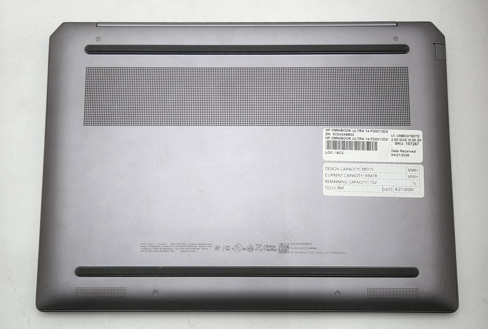 HP OMNIBOOK ULTRA /AMD RYZEN AI 9 365 /RADEON 880M /32GB RAM /1TB /NO OS#157267#