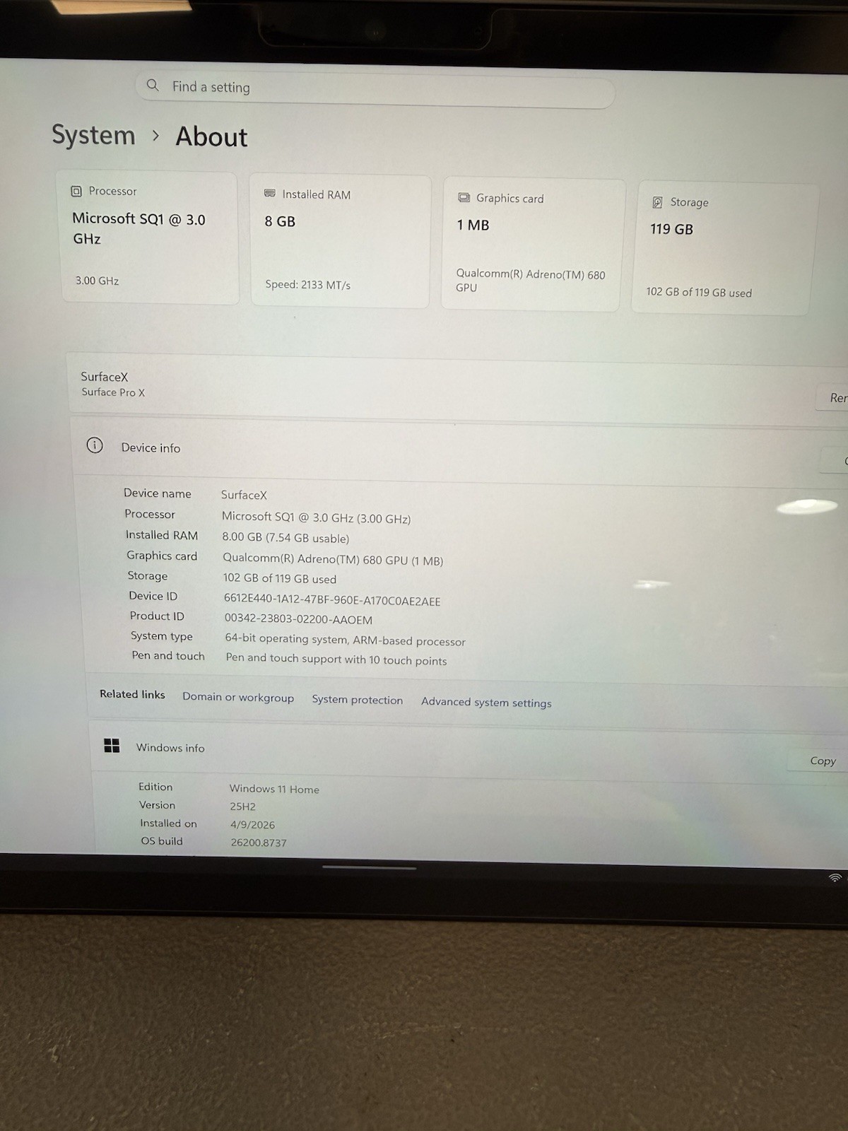Microsoft Surface Pro X Cellular