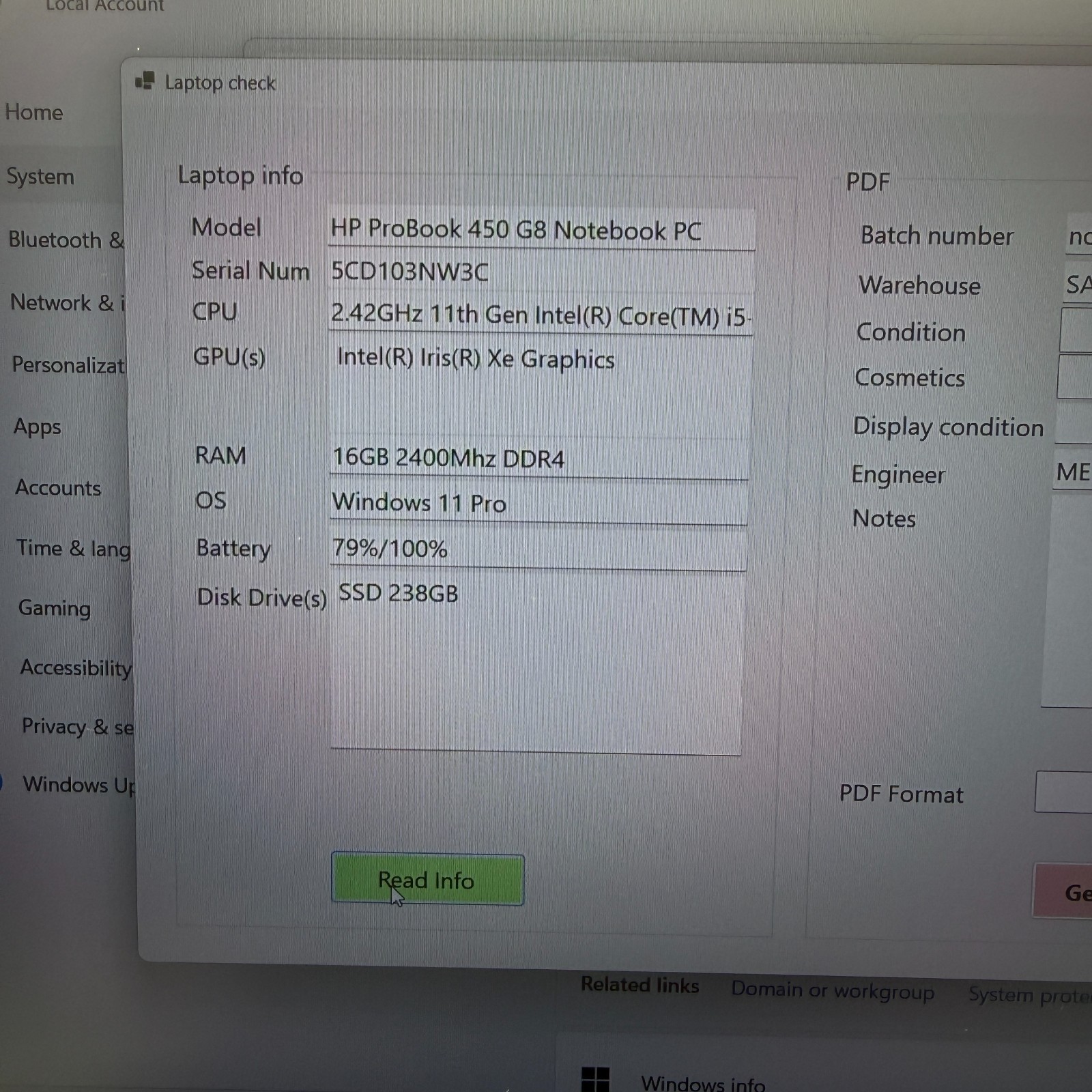 HP ProBook 450 G8 15.6″ i5-1135G7 16GB RAM 512GB SSD Win11 Pro USB-C FHD SEE PIC