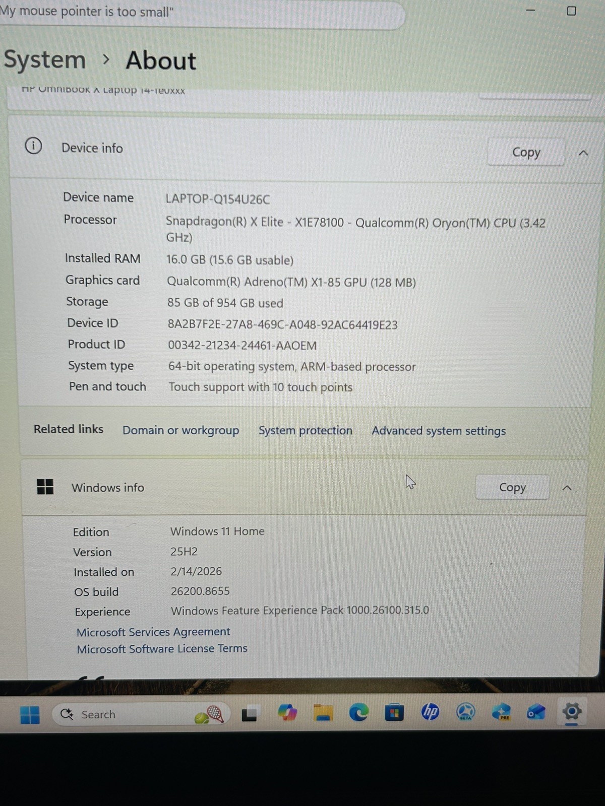 HP Omnibook X 14″ (14-fe0013dx) Laptop – Snapdragon X Elite, 16GB Ram, 1TB SSD