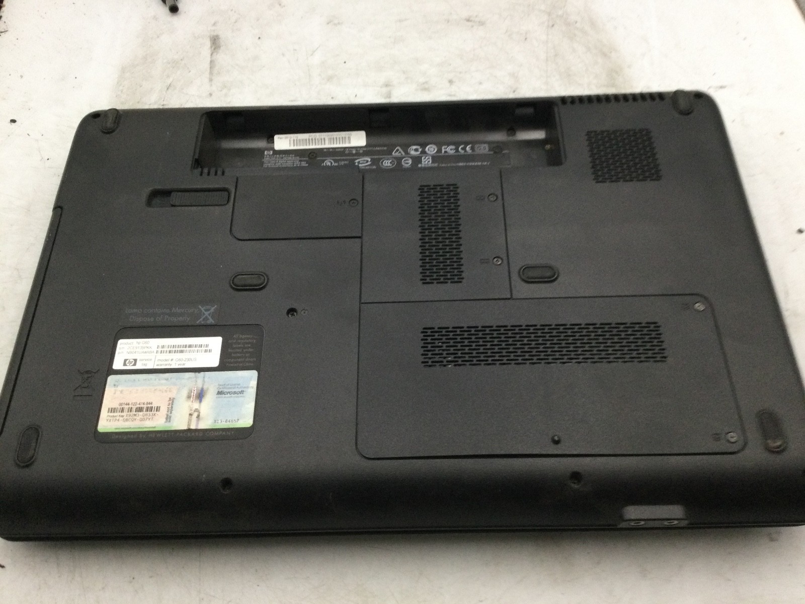 HP G60 LAPTOP – for parts – INTEL PENTIUM DUAL CORE – 1GB RAM – READ DESC-BB