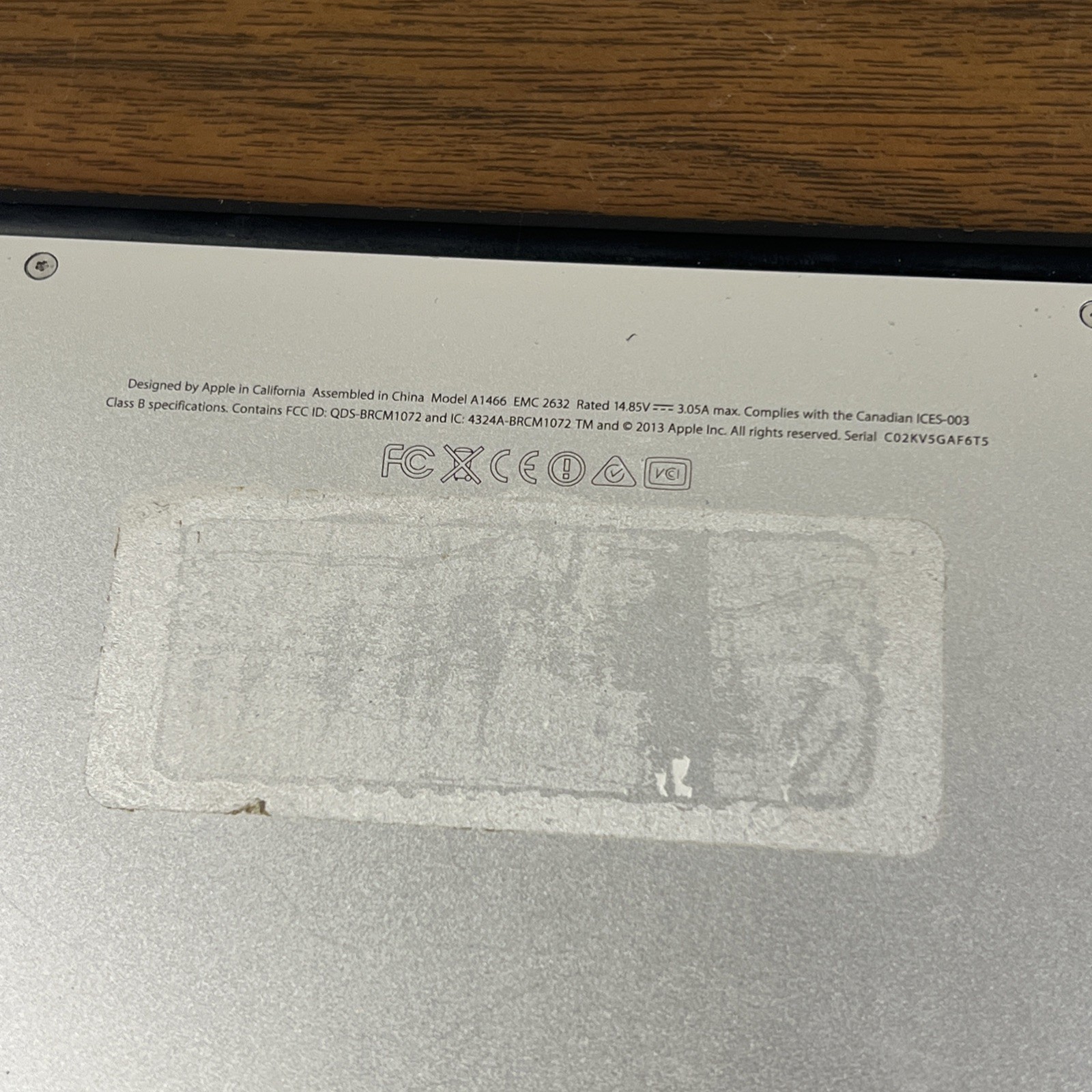 APPLE MACBOOK AIR A1466 128GB 8GB i5 1.3 GHz HD GRAPHICS 5000 ⚠️ READ