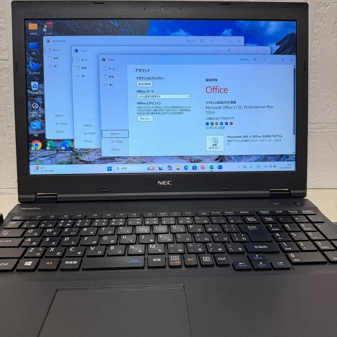 NEC VersaPro Laptop Windows 11 Pro 64 bit Core i5 SSD 128GB Black Used Japan