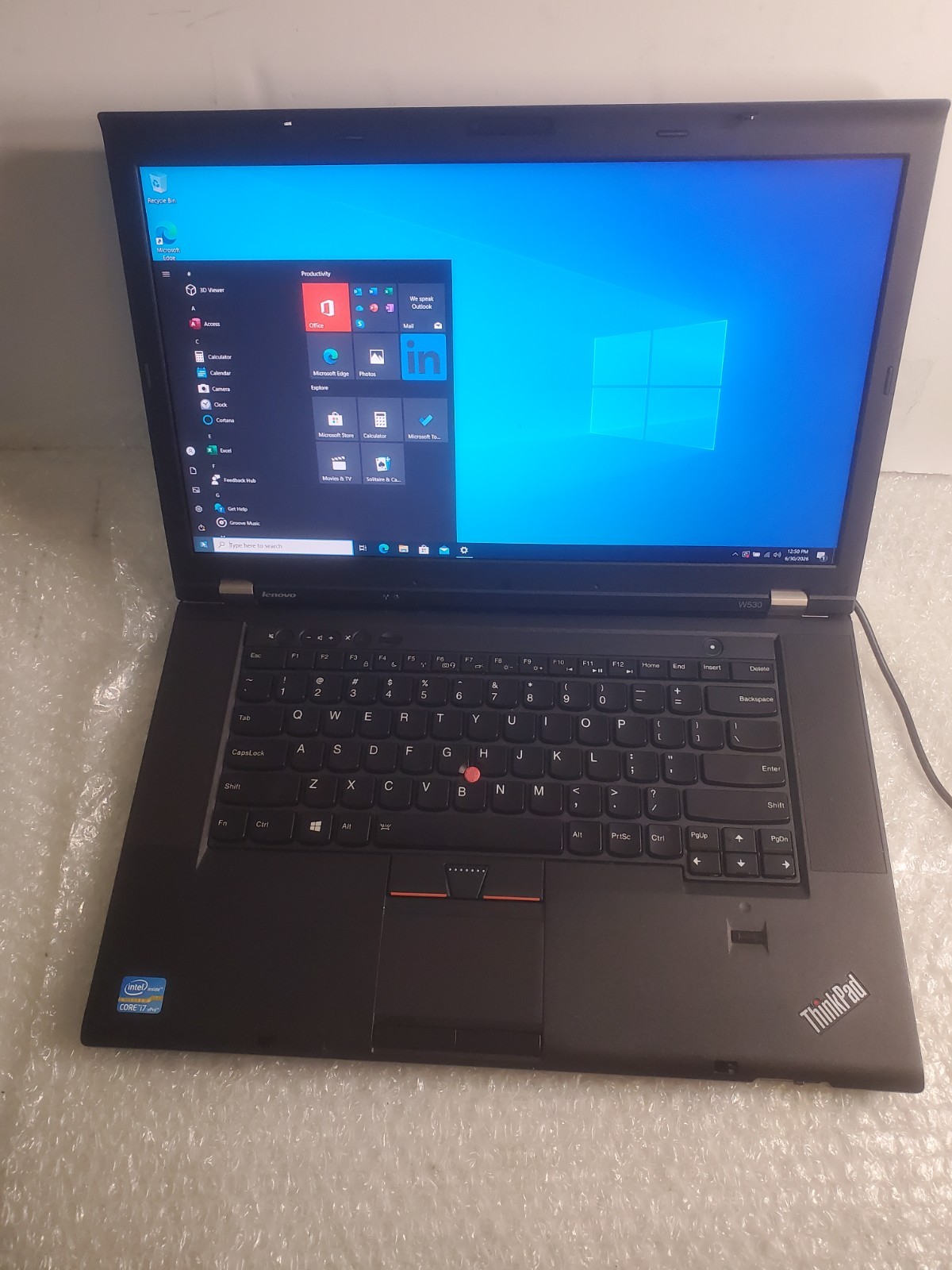 Lenovo ThinkPad W530 i7-3740QM@2.70GHZ 24GB RAM Nvidia K1000M GPU SSD Win 10 Pro