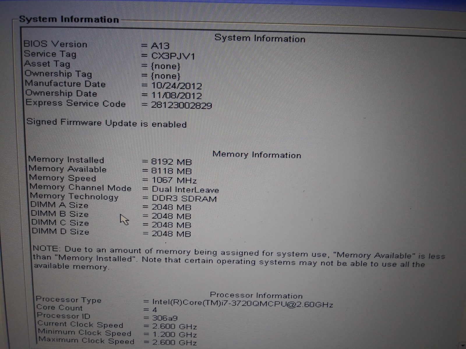 DELL PRECISION M4700 i7 2.8GHz 4GB RAM 1TB SATA HDD FHD 1080 HDMI USB3