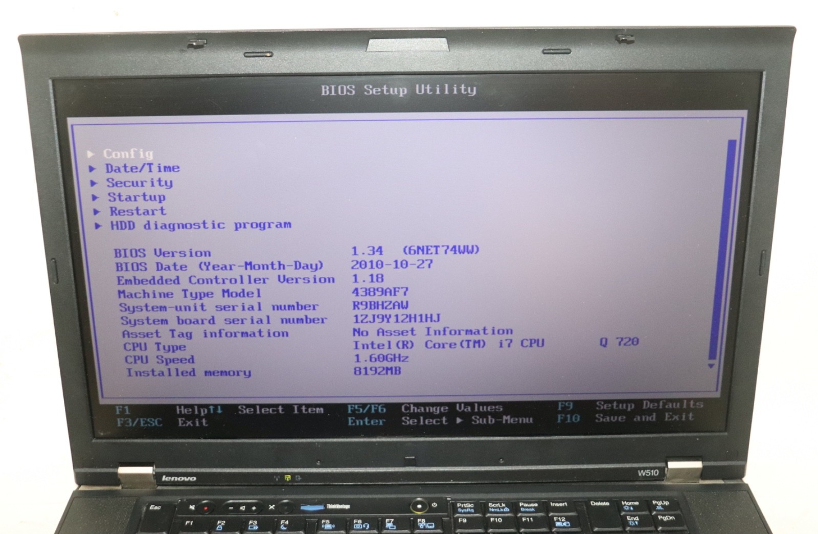 Lenovo ThinkPad W510|Core i7@1.60 GHz|8GB RAM 1TBHDD|WIN 10.PROF|NVIDI|WiFi