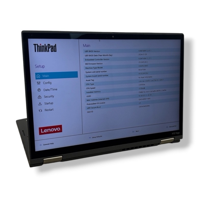 Lenovo ThinkPad X13 Yoga Gen 2 i5-1145G7 16GB 256GB SSD No OSTouch(screen issue)