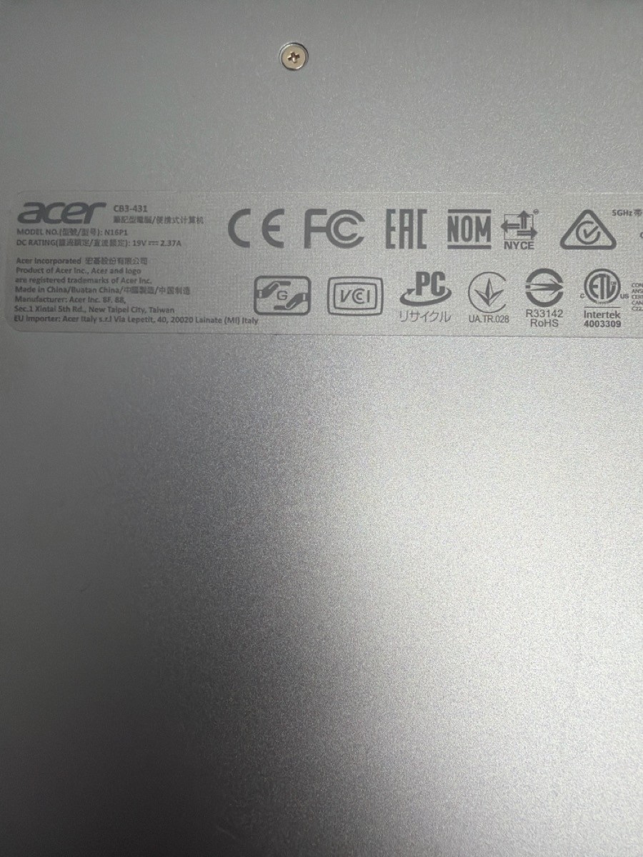 Acer Chromebook 14 CB3-431 Celeron N3160 1.6GHz 4GB RAM 16GB – For P (EZ5002126)