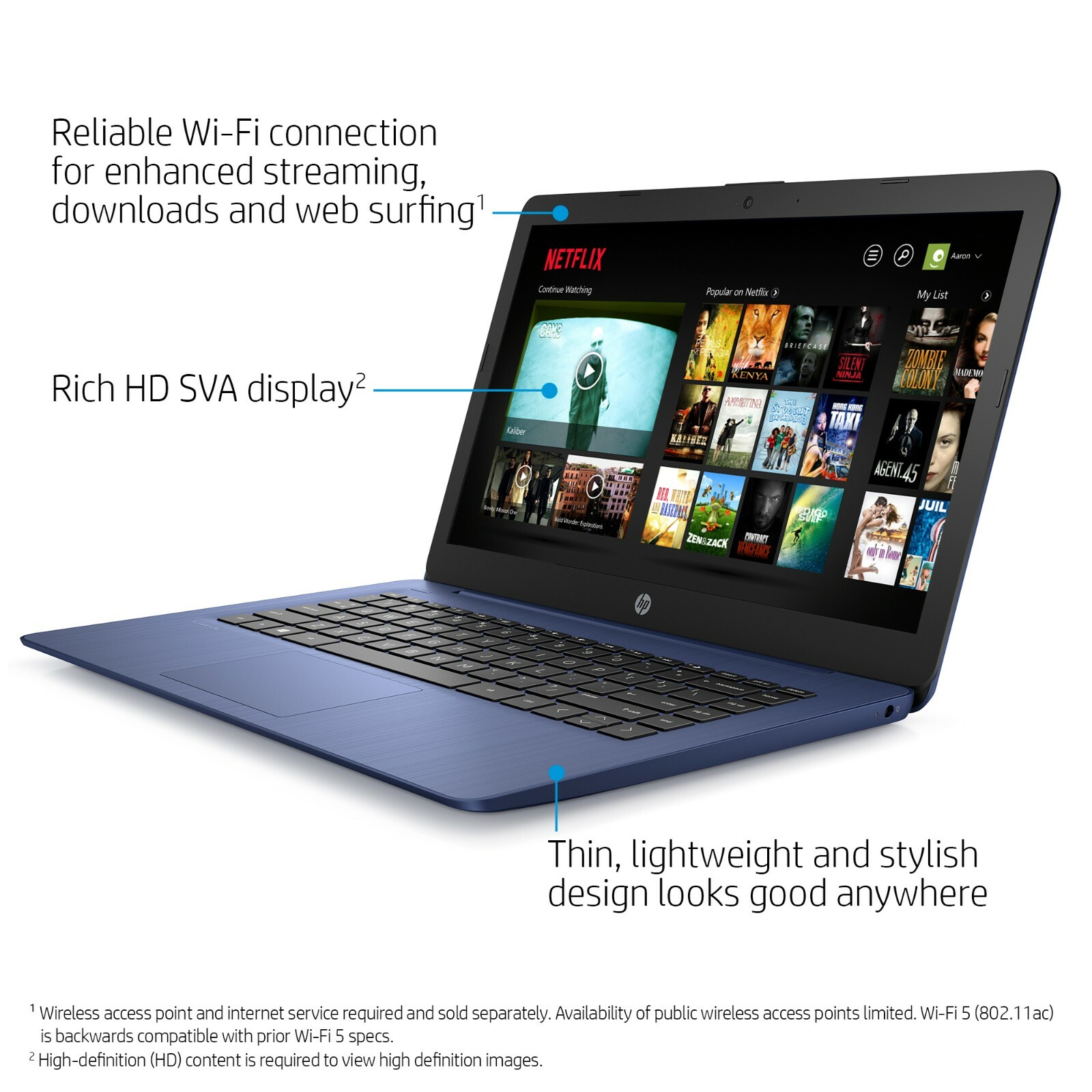 HP STREAM 14″ CELERON 4GB/64GB LAPTOP, BLUE