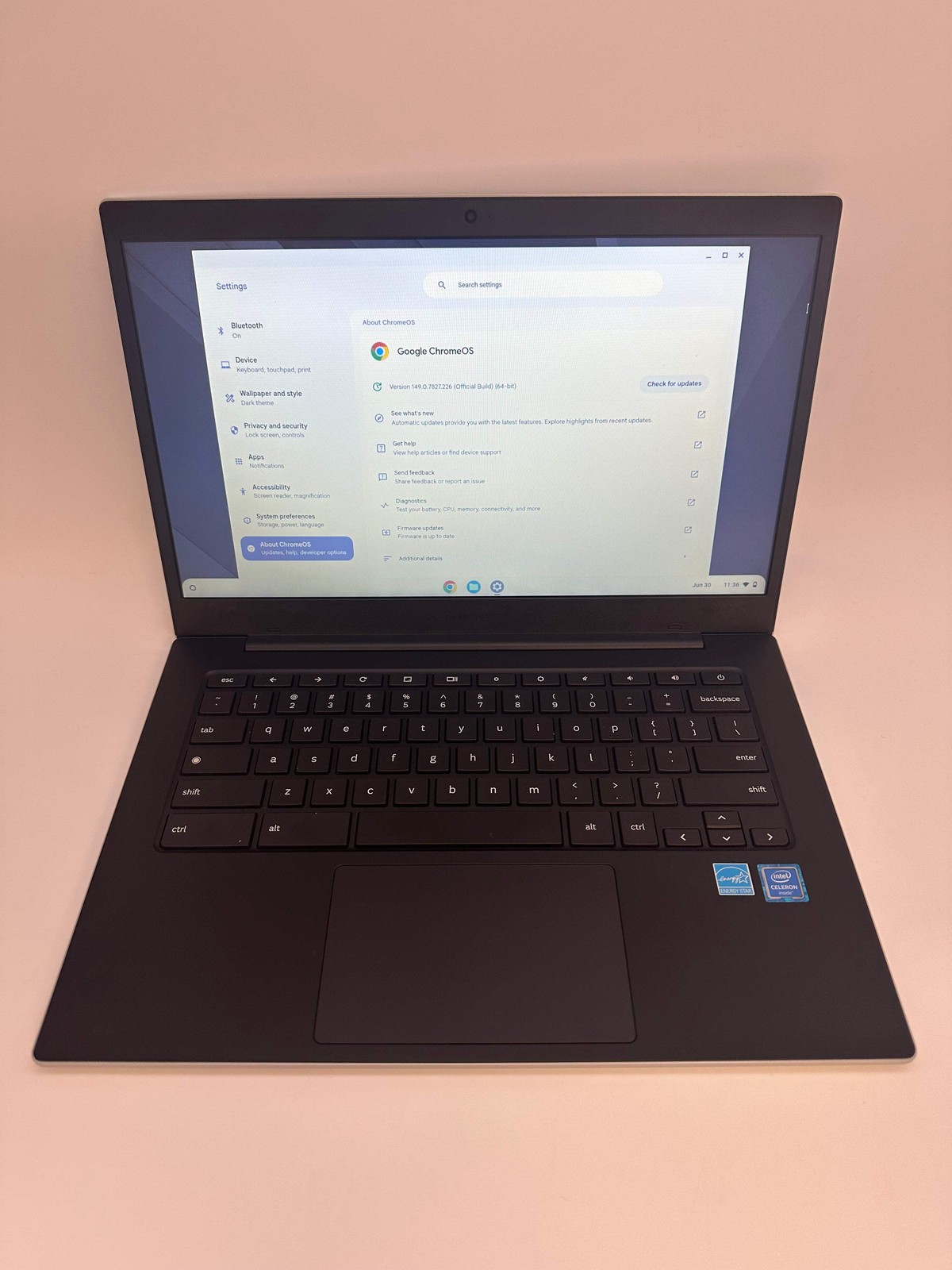 Samsung Chromebook XE345XDA 14-inch Intel Celeron 4GB RAM 32GB Silver Used