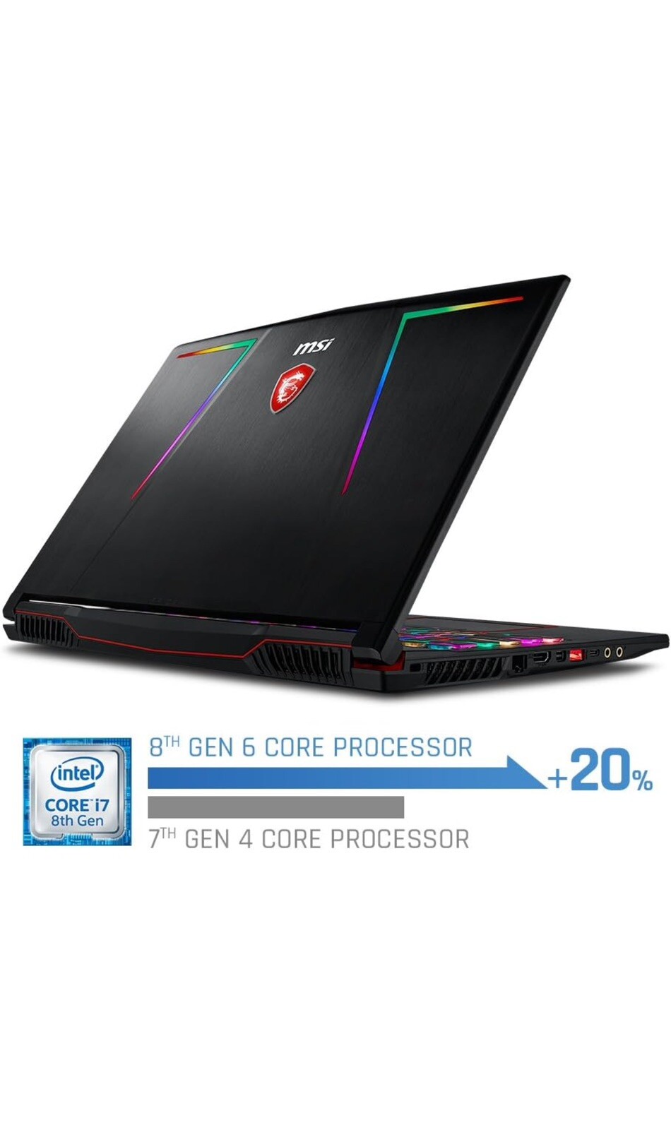 MSI GL63 9SDK-614 15.6″(256GB NVMe SSD + 1TB HDD, i7-9750H 2.6GHz, 512GB SSD)…