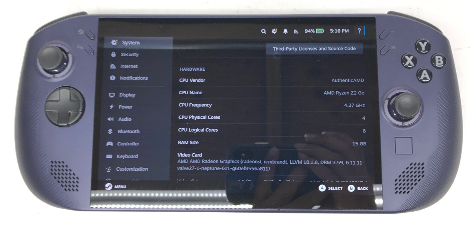 Lenovo Legion Go S (AMD Ryder Z2 GO) 16GB RAM, 512GB SSD, SteamOS