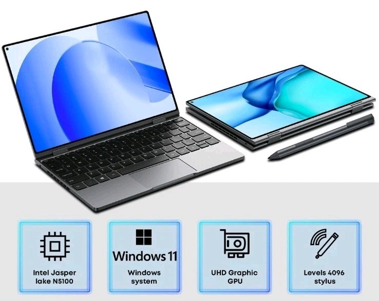 CHUWI MiniBook X 10.5″ Ultra-Portable 2-in-1 12GB RAM DDR4 512GB SSD Win11 *READ
