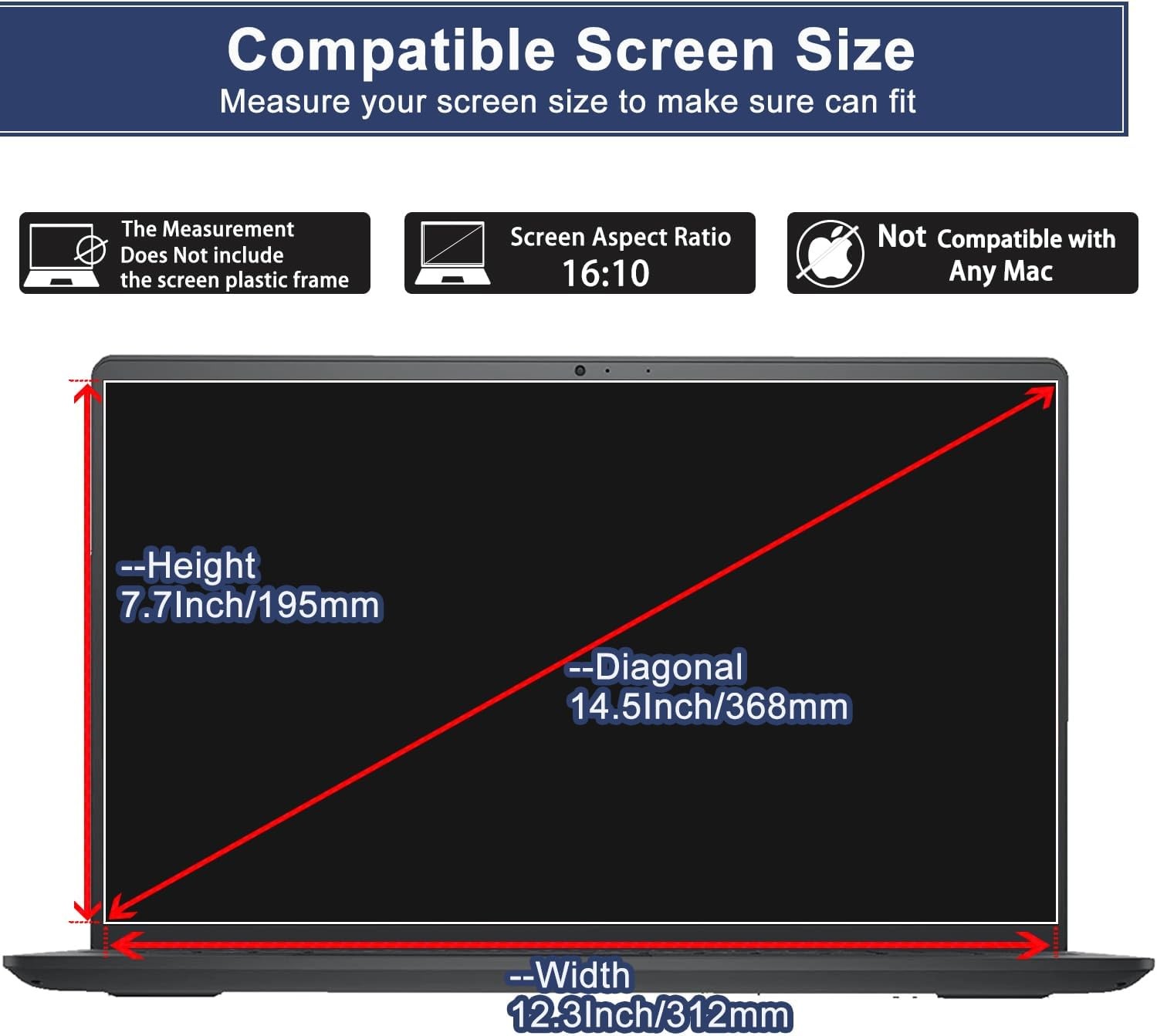 14.5″ Laptop Tempered Glass Screen Protector for 14.5 Inch HP/Dell/Lenovo/Acer/S