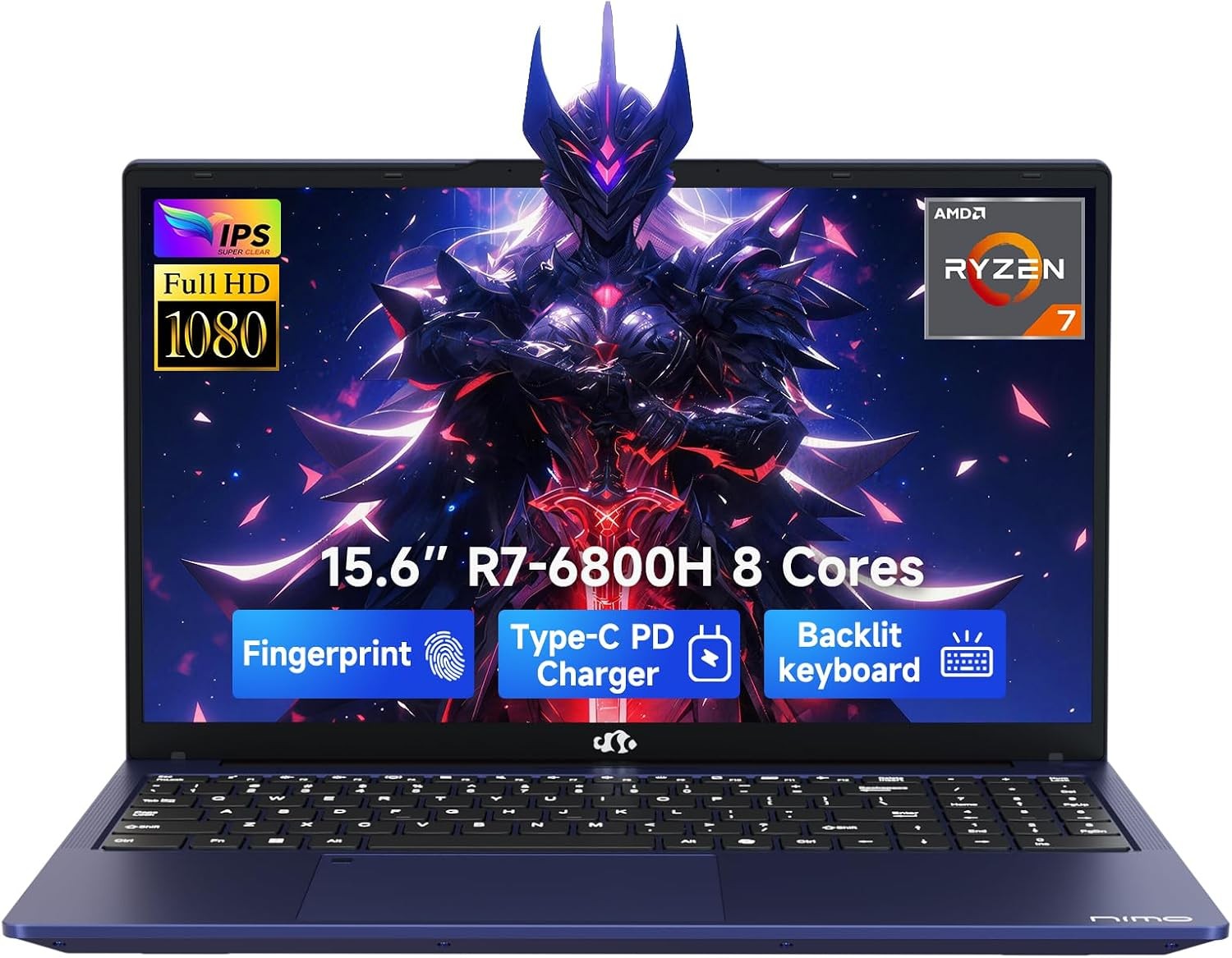 NIMO 15.6″ Light Gaming Laptop AMD R7 6800H 32GB LPDDR5 RAM 1TB SSD Up to 4.7GHz