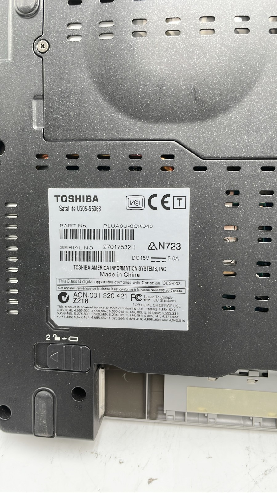 Toshiba Satellite U205-S5068 & Dell Inspiron P161G For Parts Or Repair Lot Of 2
