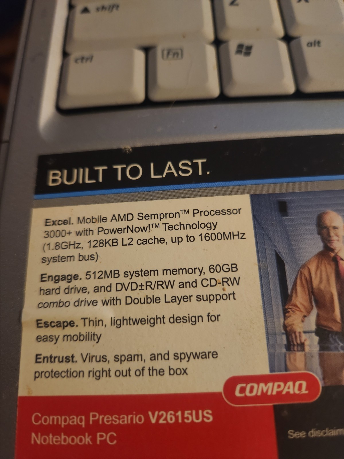 Compaq Presario V2615US Laptop With Box Free Shipping