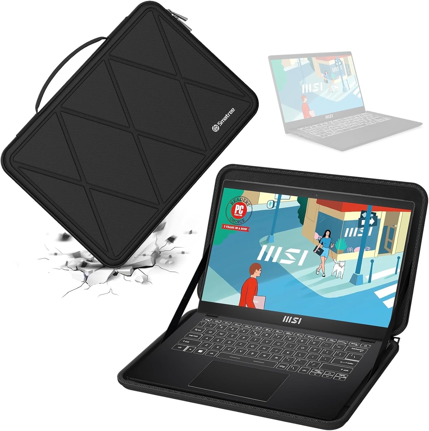 Protective Hard EVA Sleeve Case for 14″ MSI Modern 14, Prestige 14Evo Laptops