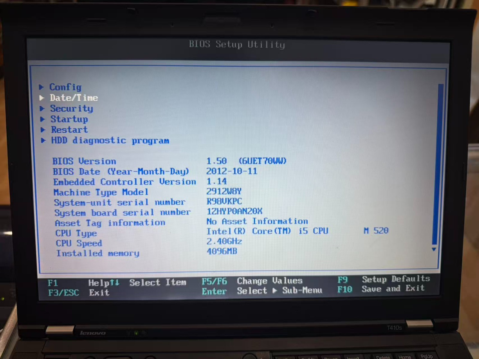 Lot of 5 Lenovo ThinkPad T410 i5‑520M 2.40GHz 4GB RAM Boots to BIOS No HDD