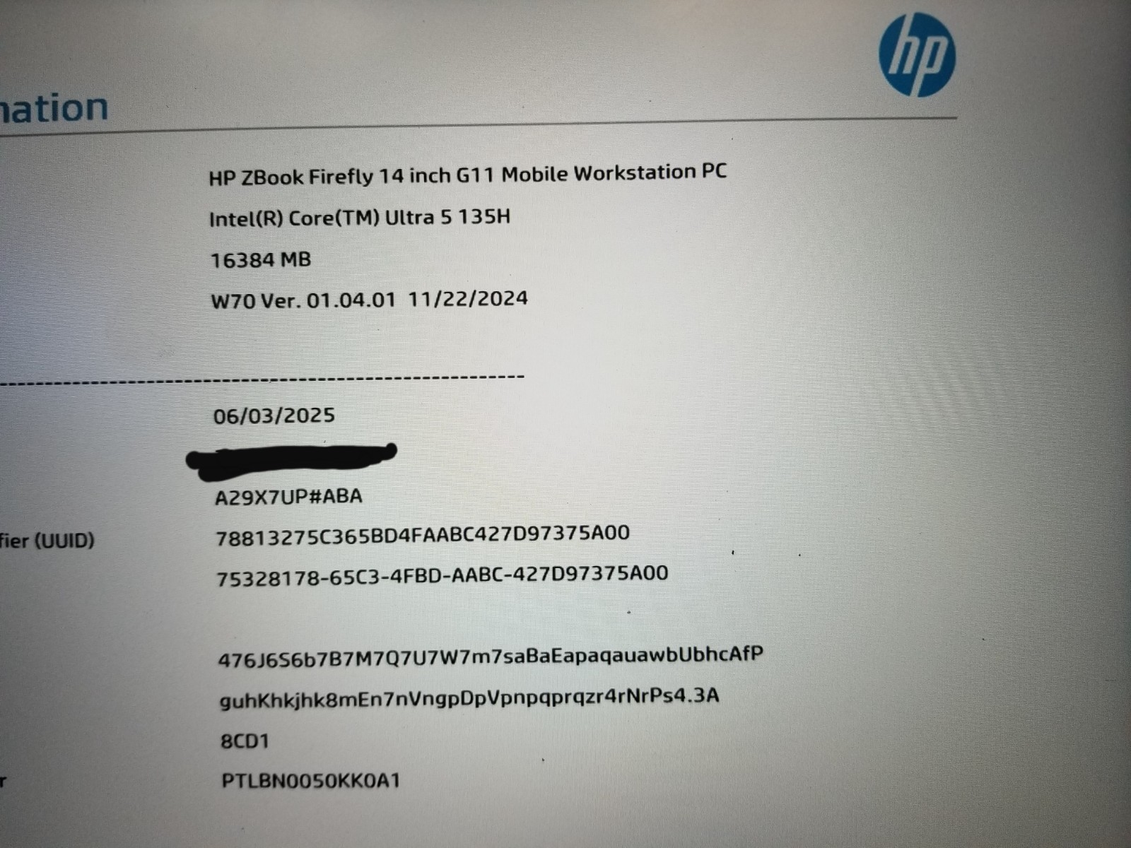 HP ZBook Firefly G11 14″ Core Ultra 5 135H 1.7GHz 16GB RAM NO OS NO SSD