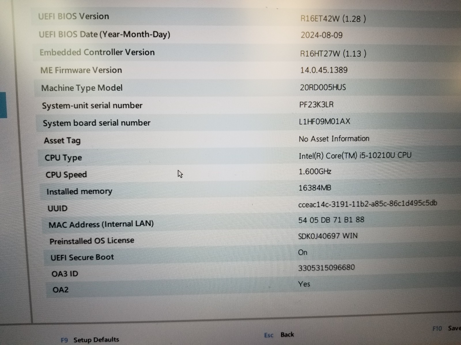 Lenovo ThinkPad E15 Intel i5-10210U 1.6Ghz 16GB RAM UHD Graphic No SSD/OS