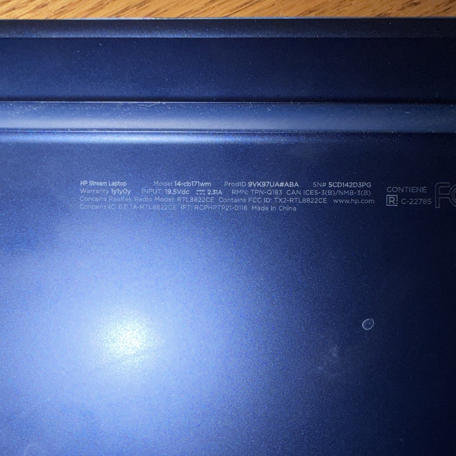 HP Stream 14-cb171wm 14″ Blue Intel Celeron N 4GB 64GB eMMC Win 10 S