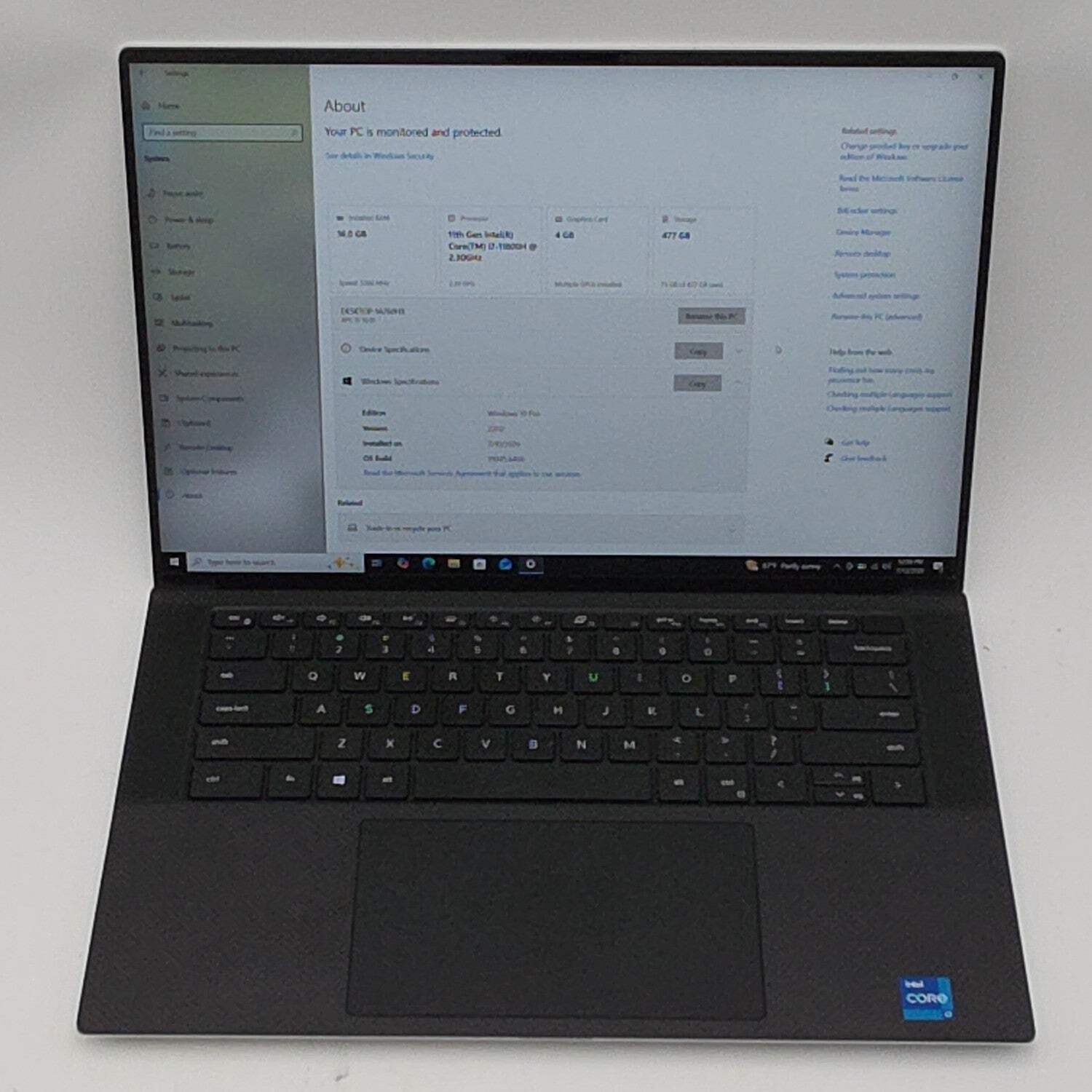 Dell XPS 15 9510 15.6″ i7-11800H 2.3GHz 16GB RAM 512GB SSD GeForce RTX 3050 Ti