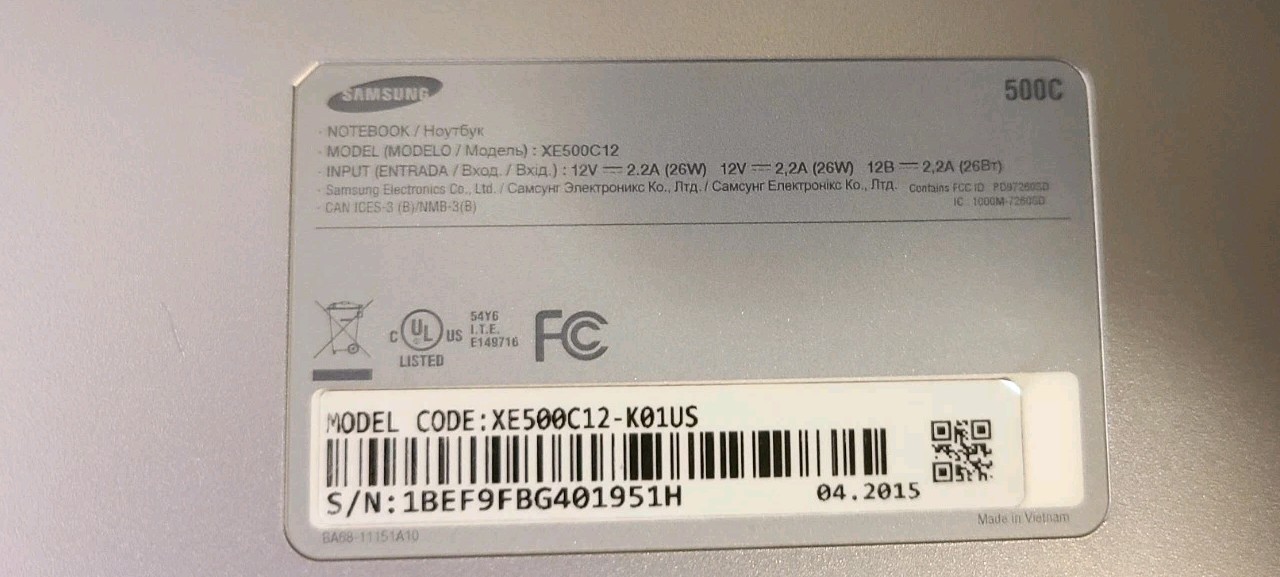 Samsung XE500C12 Dual-Core 2.16GHz 2GB 16GB SSD 11.6″ LED Chromebook