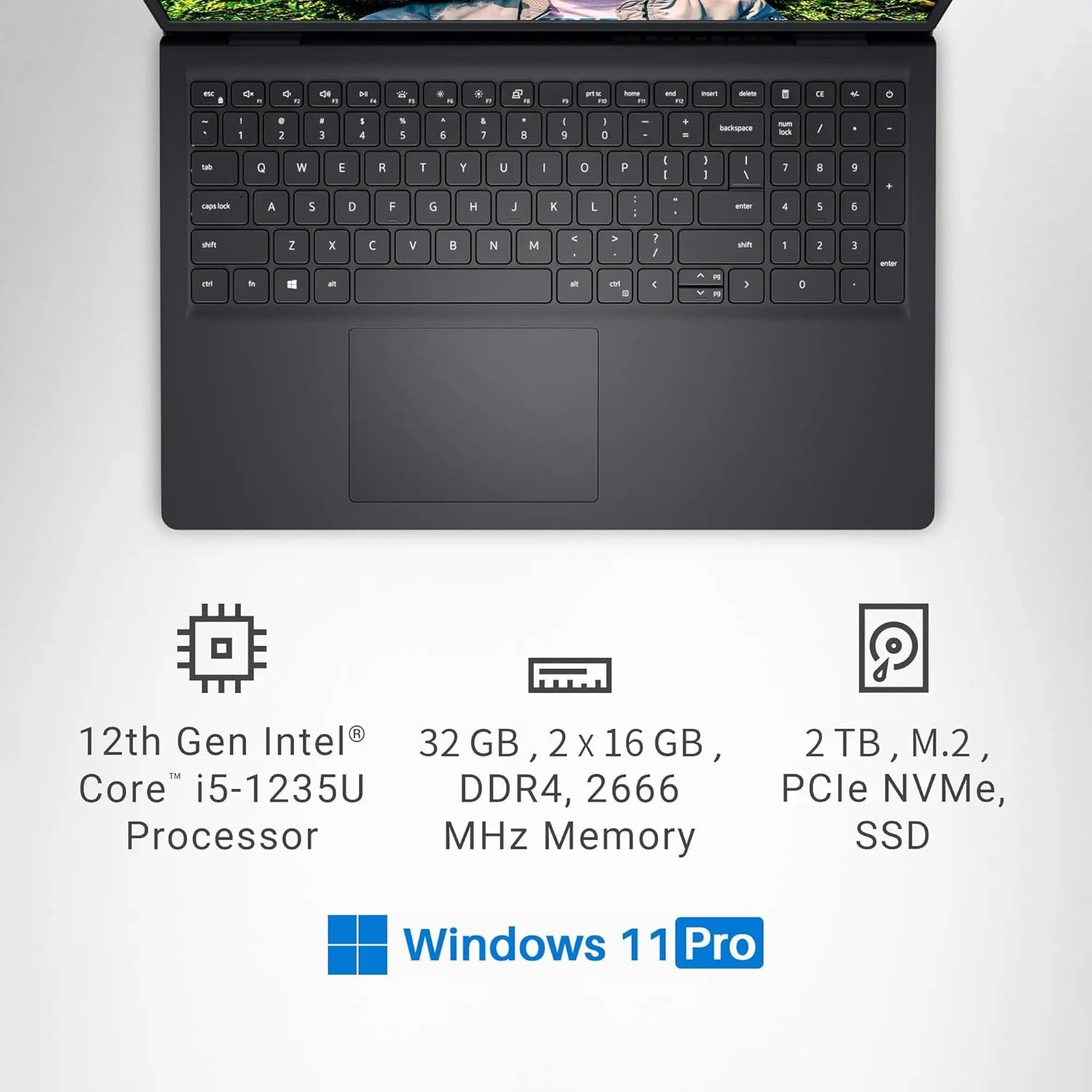 Dell Inspiron 15 3520 Touchscreen Laptop, Intel i5-1235U, 16GB RAM 512GB, Win11P