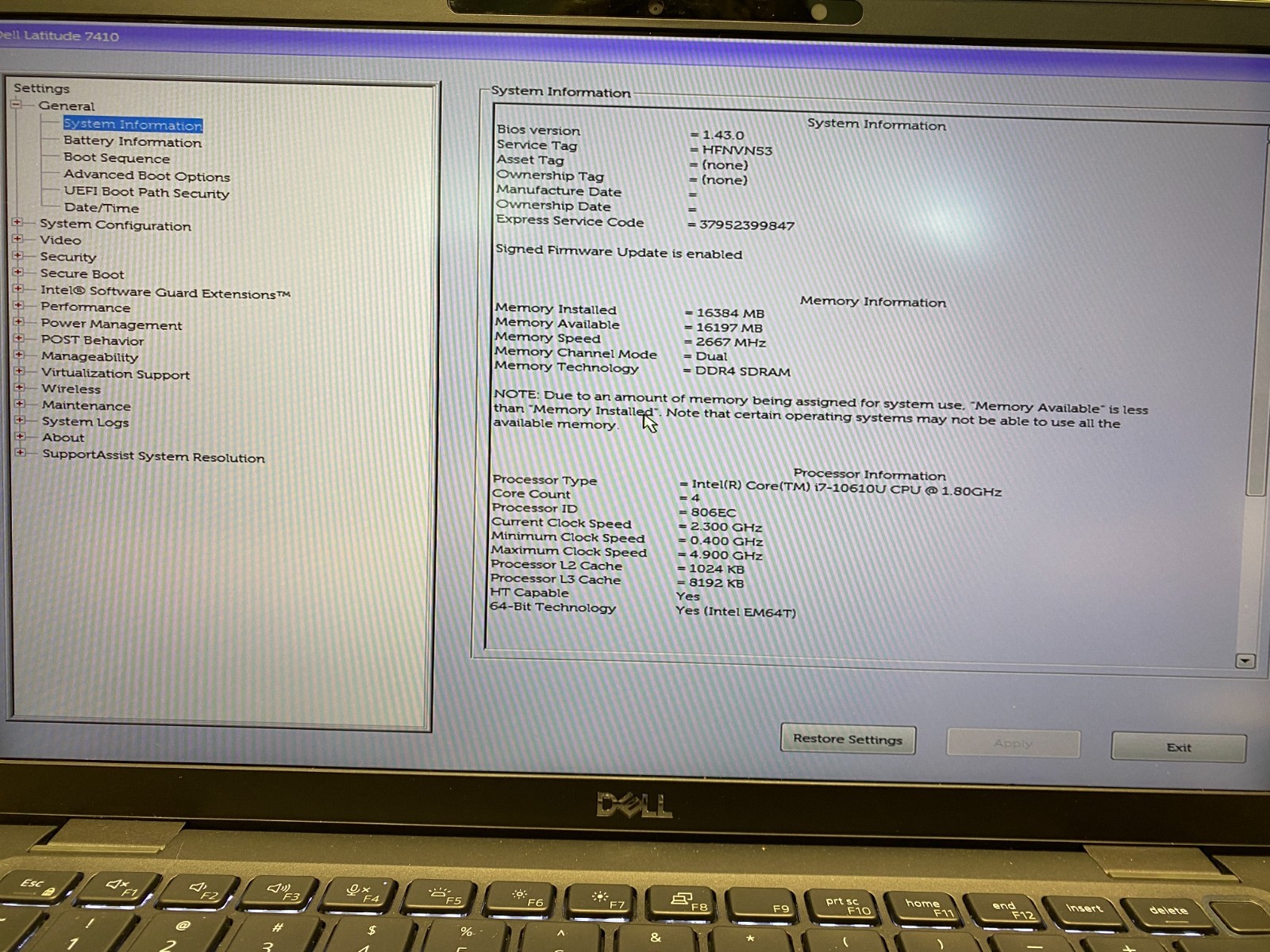 Dell Latitude 7410 14″ i7-10610u 16GB DDR4 512GB M.2 Win11H – 60% Battery, Wear