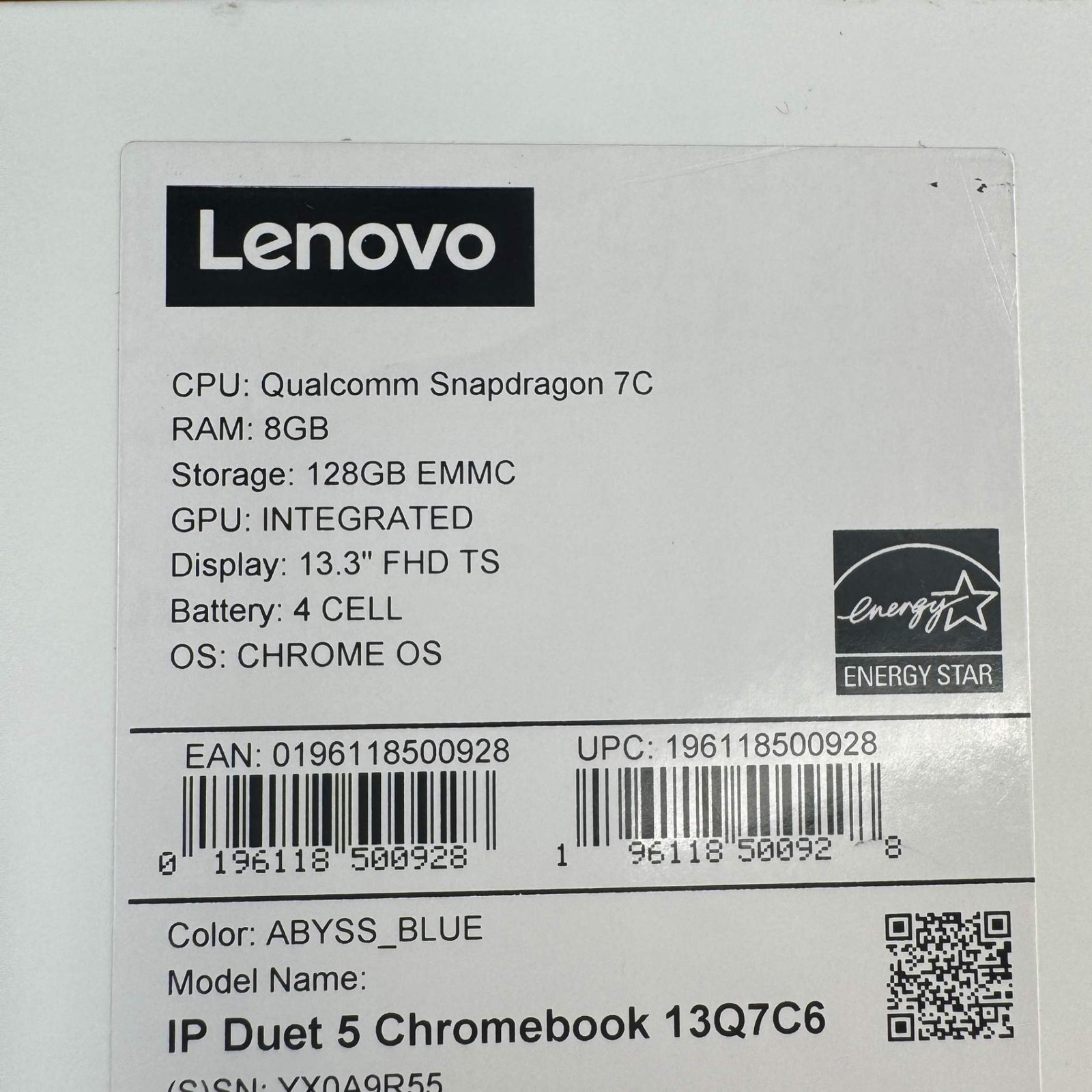 Lenovo Duet 5 Chromebook 13Q7C6 2-in-1 Tablet 13.3″ FHD 8GB 128GB #2 PARTS