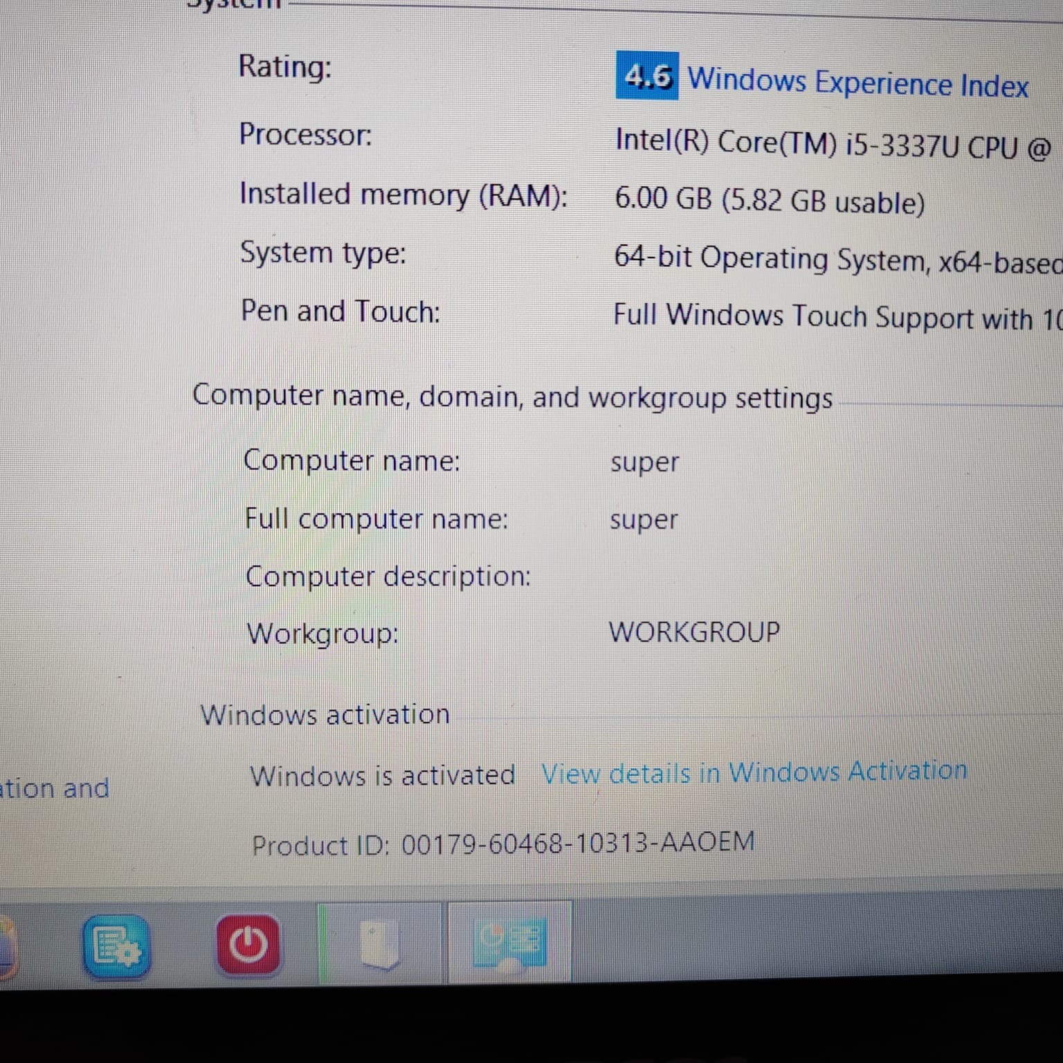Acer Aspire M5-481PT 14″ Touchscreen Laptop Intel i5-3337U 6GB RAM 447GB SSD