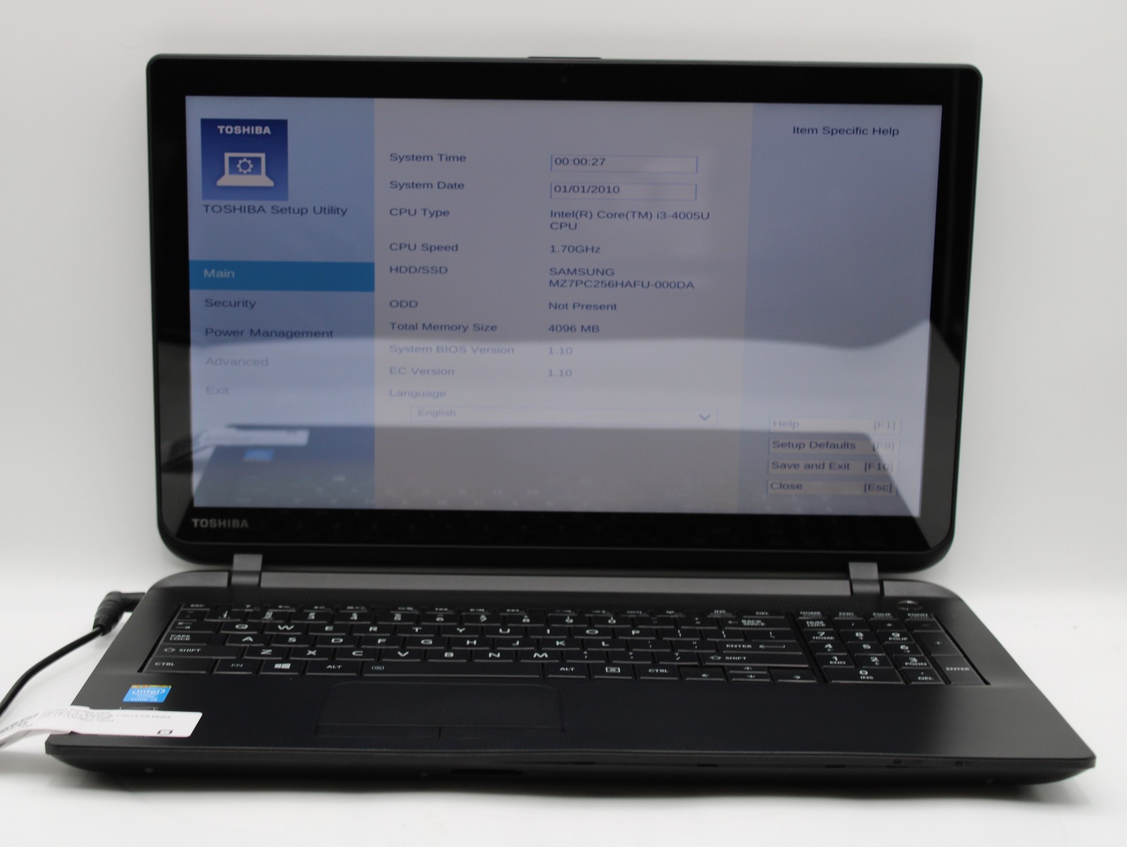 Toshiba Satellite C55t i3-4005U @ 1.7 GHz 4GB RAM 256GB SSD No OS