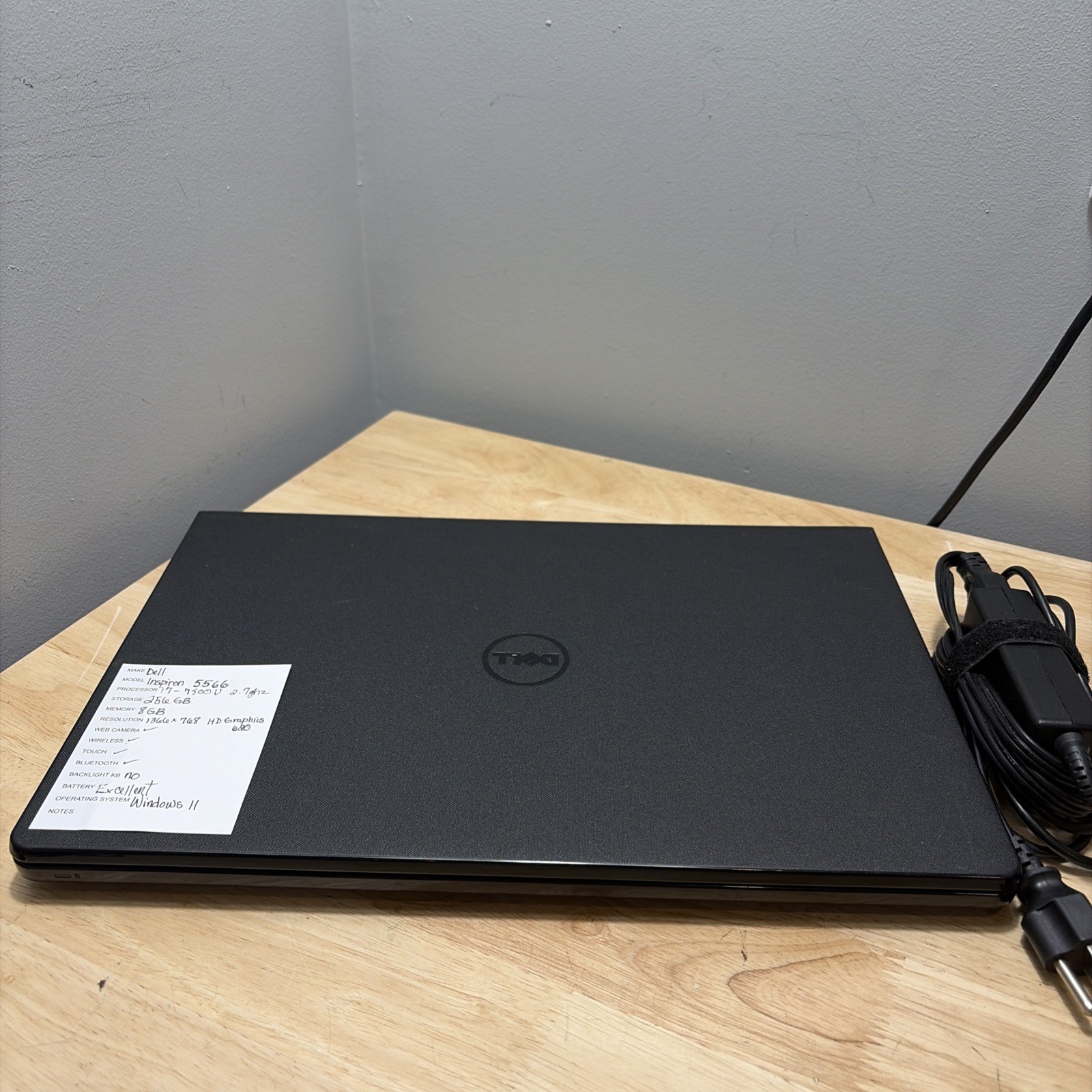 Dell Inspiron 5566 15.6” Core i7-7500u 2.7ghz 8gb 512GB SSD WCam Touch W11 Cord