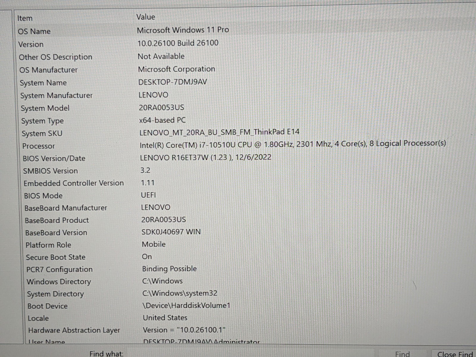 Lenovo ThinkPad E14 14″ FHD Core i7-10510U 1.8GHz 16GB 256GB SSD W11Pro +Charger